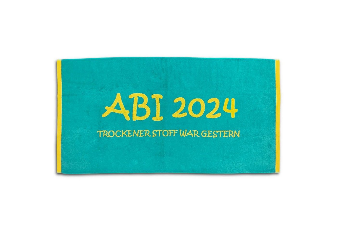 ESPiCO Badetuch Strandlaken ABI 2024 Türkis Lime, Walkfrottier (1-St), Abituch, Abilaken, Strandbadetuch, Geschenk von ESPiCO