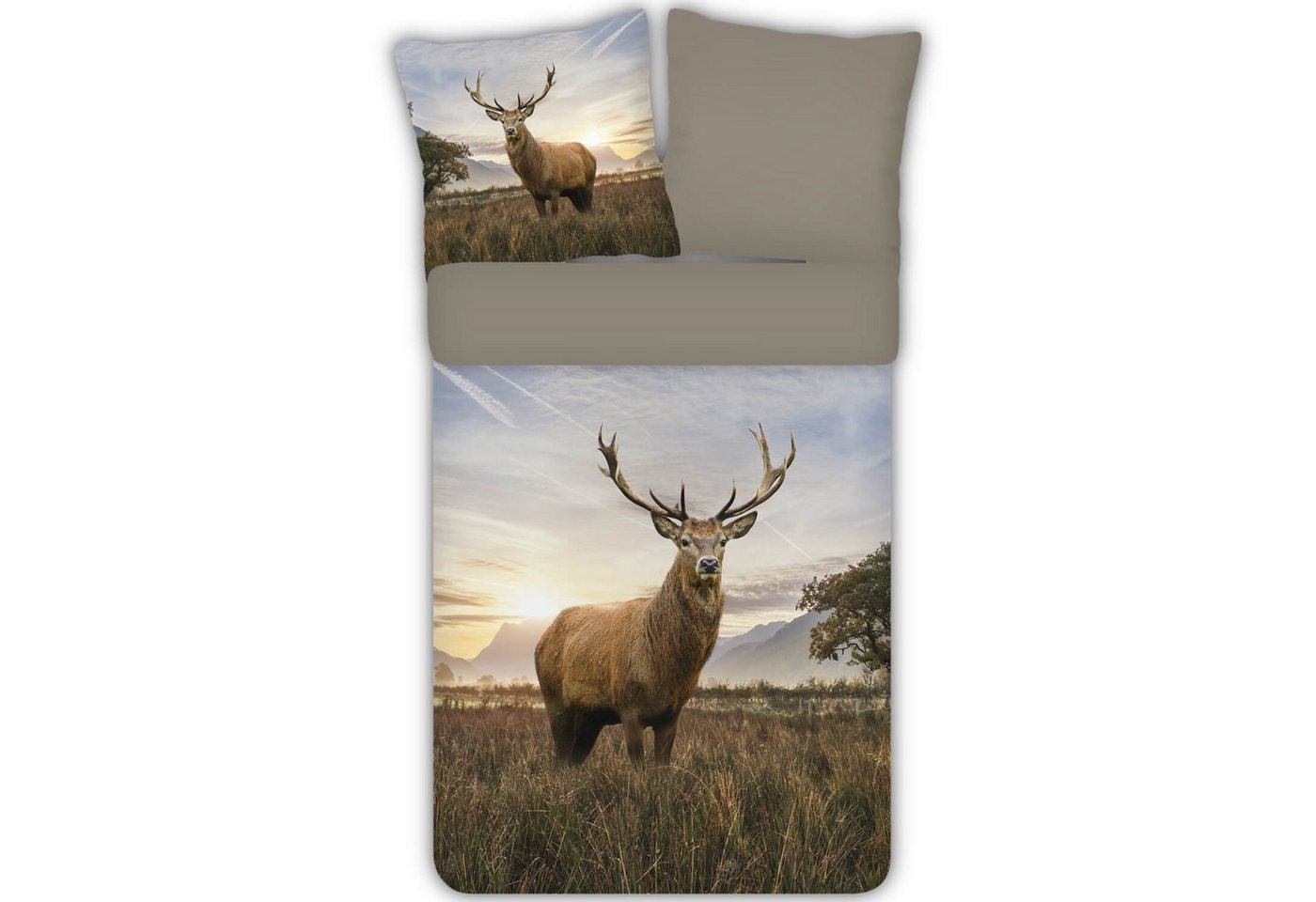 ESPiCO Bettwäsche Hirsch Trendy Bedding Renforcé, Renforcé, 2 teilig, Geweih, Tiermotiv, Afrika ESPiCO Bettwäsche Hirsch Trendy Bedding Renforcé, Renforcé, 2 teilig, Geweih, Tiermotiv, Afrika von ESPiCO