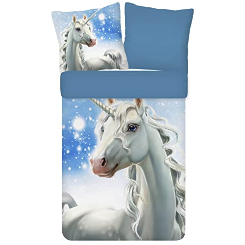 ESPiCO Bettwäsche Trendy Bedding Freeze Tiermotiv Pferd Einhorn EIS Schnee Winter Landschaft, Größe:135 cm x 200 cm von ESPiCO