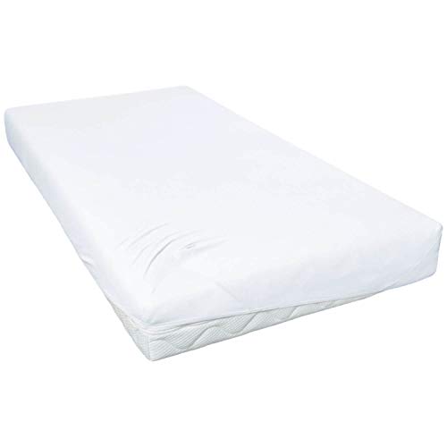 Jersey-Spannbetttuch Basic Spannbettlaken Baumwolle Gummizug Bügelarm, Farbe:Weiß, Größe:100 x 200 cm von ESPiCO