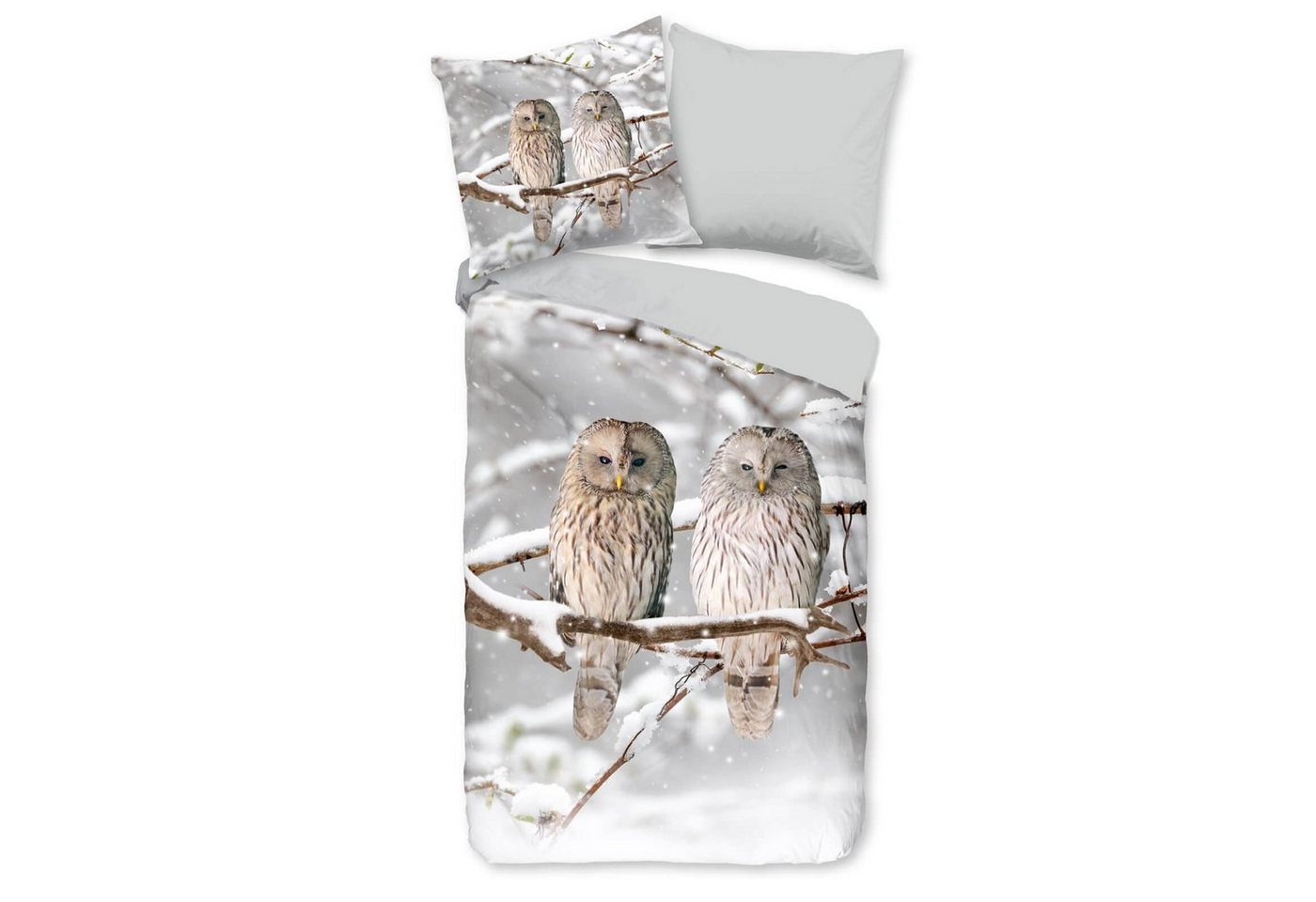 Kinderbettwäsche Schneeeulen Trendy Bedding, ESPiCO, Renforcé, 2 teilig, Tiermotiv, Winter, Natur von ESPiCO