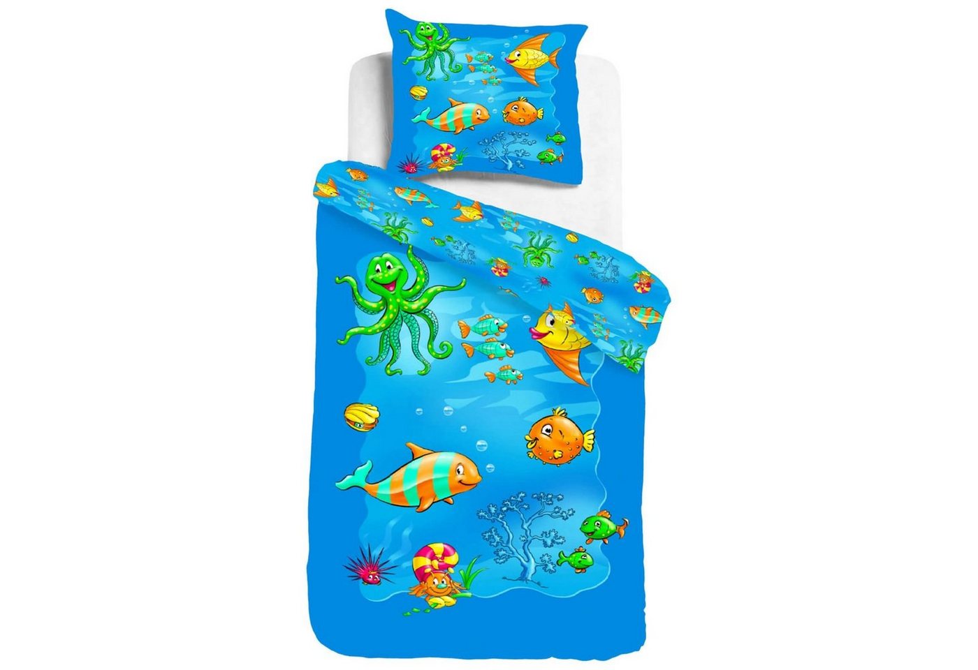 Kinderbettwäsche Unterwasserwelt, ESPiCO, Renforcé, 2 teilig, Digitaldruck, Meer, Ozean, Fische, Krabben von ESPiCO