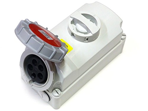 32 Amp Schalter Interlock 5 Pin Buchse 380 V – 415 V IP67 3P + N + E Wasserdicht Rot Triple Phase verriegelt Stecker 32 A von ESR