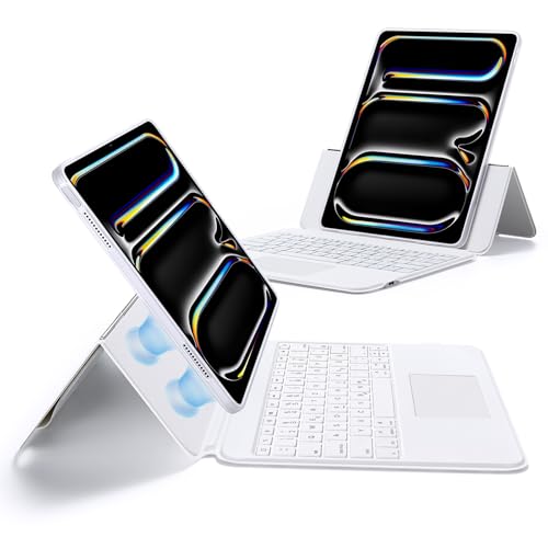 ESR für iPad Pro 13 Zoll (M4) 2024 Tastatur Hülle mit Trackpad, Weiß von ESR