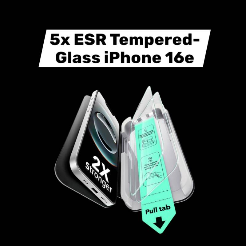 B-Ware Esr Tempered Glass Displayschutzglas Apple I Phone 16e Folie 5 Stück B-Ware Esr Tempered Glass Displayschutzglas Apple I Phone 16e Folie 5 Stück von ESR