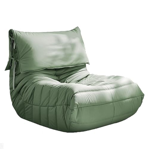 ESRADA Accent Togo Sofa, Raupenmotiv, weiches Wildleder, plissierte Textur, Togo-Stuhl, faules Bodensofa für Wohnzimmer, Schlafzimmer, Büro, Grün - 2 von ESRADA