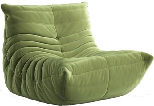 ESRADA Comfy Lazy Bodensofa, Couch, Akzentsofa, Raupenmotiv, weicher Wildlederstoff mit 50D-Styling, Baumwolle, plissiert, Stuhl, faules Bodensofa, grün, 95 cm von ESRADA