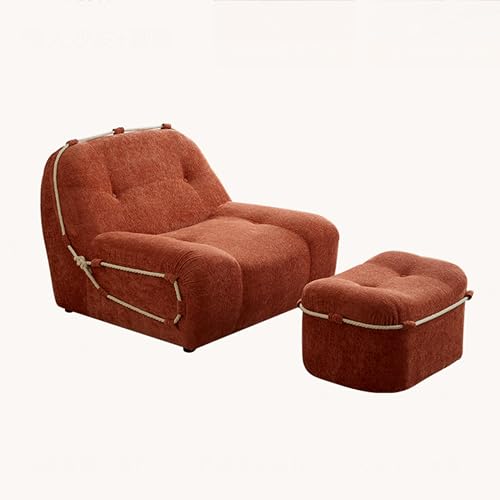 ESRADA Einzelsofa Sessel Cord Retro Wohnzimmer Kleine Wohnung Internet Celebrity Ins Kleine Wohnung Grün Stoff Lazy Sofa Orange von ESRADA