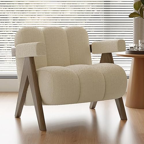 ESRADA Lazy Sofa Lazy Sofa Stuhl Balkon Wohnzimmer Schlafzimmer Freizeit Einzelsofa Lesesitz für Zuhause Wohnzimmer Weiß von ESRADA