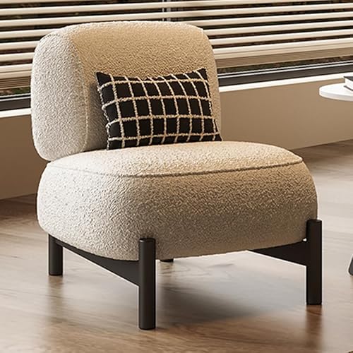 ESRADA Lazy Sofa Stuhl Freizeit Lammwolle Einzelsofa Lesesitz für Zuhause Wohnzimmer Weiß von ESRADA