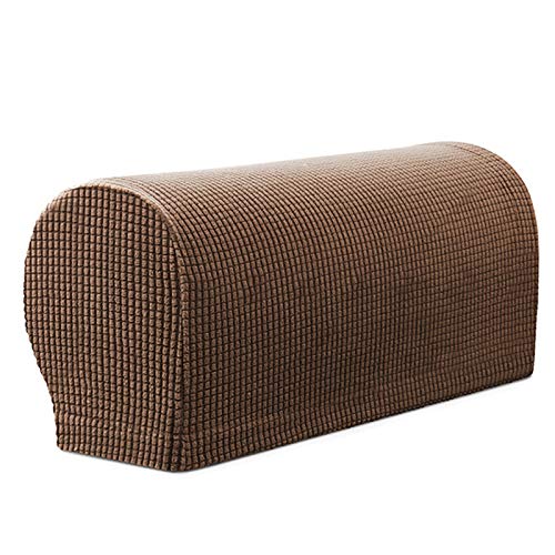 ESRISE Armlehne Stuhlhussen, Stretch Sessel Couch Armlehne Bezug Anti-Rutsch Spandex Polyester Sofa Stuhl Armkappen Schonbezüge für Möbelschutz, 2 Stück (Kaffee) von ESRISE