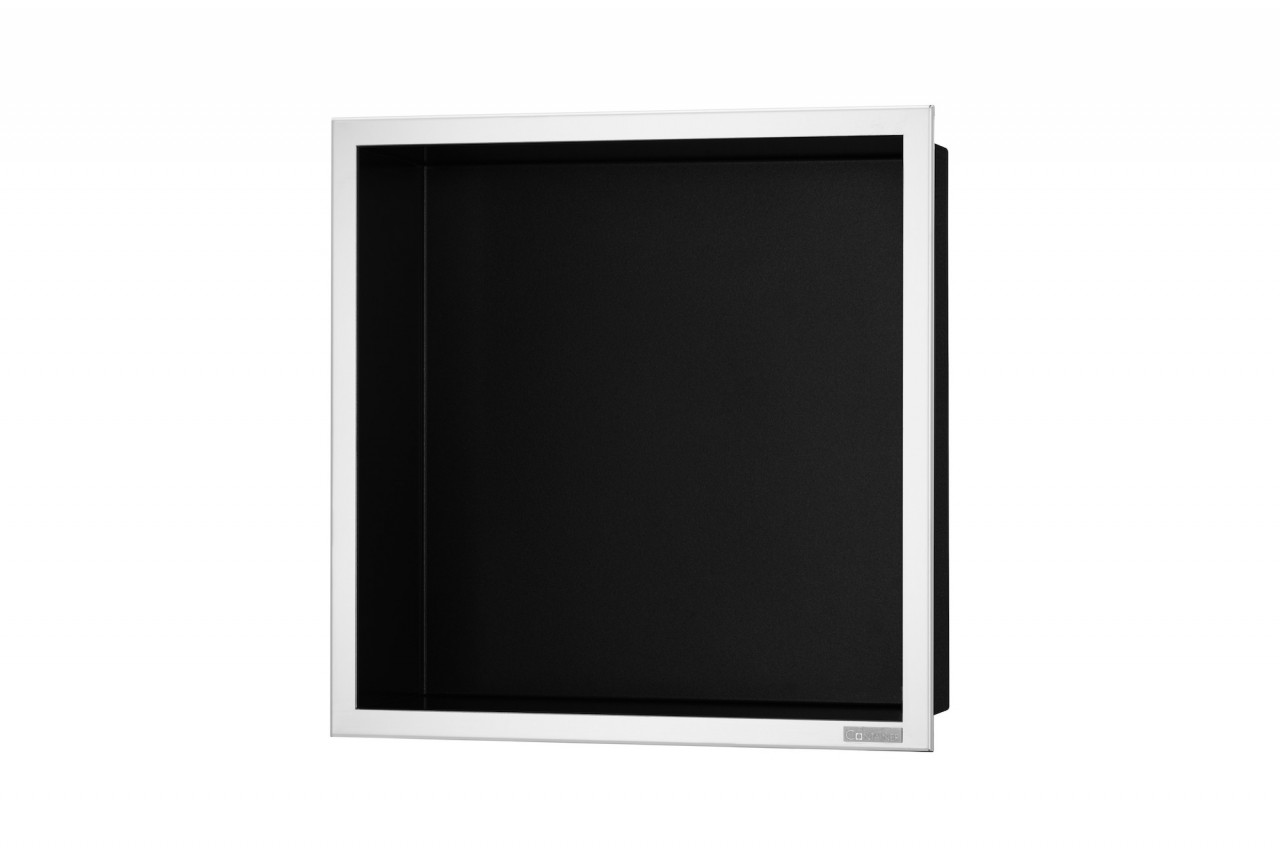ESS BOX 10 Schwarz Wandnische 30x30x10 cm Rahmen Poliert BOX Black, inkl. Rohbauset, BOX-30x30x10-PB BOX-30x30x10-PB von ESS