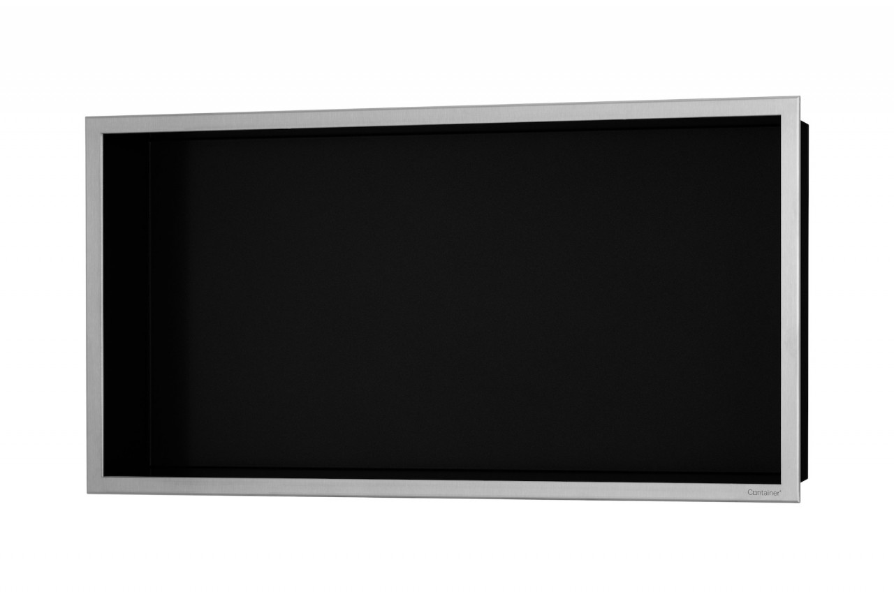 ESS BOX 10 SchwarzWandnische 60x30x10 cm Rahmen Edelstahl gebürstet BOX Black, inkl. Rohbauset, BOX- BOX-60x30x10-B von ESS