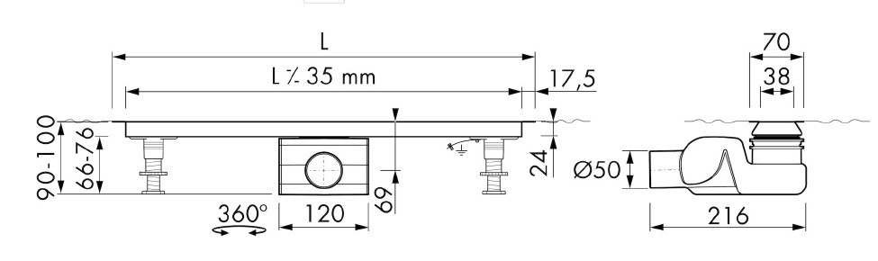 ESS XS-line Rohbauset 110 cm, XS-ROH-1100 XS-ROH-1100 von ESS