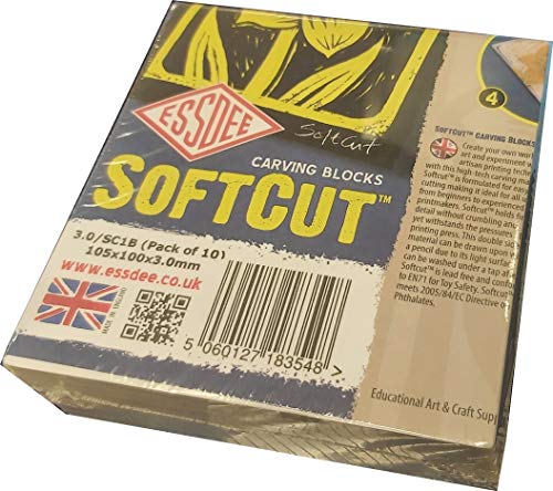 SOFTCUT PRINTING BLOCKS - 100x100x3mm (pack 10) von ESSDEE