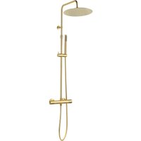Delice ii Thermostat-Duschsäule gebürstetes gold Kaltkörper - Essebagno von ESSEBAGNO