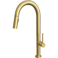 Essebagno - Portofino Spültischmischer mit ausziehbarer Handbrause gebürstetes Gold von ESSEBAGNO