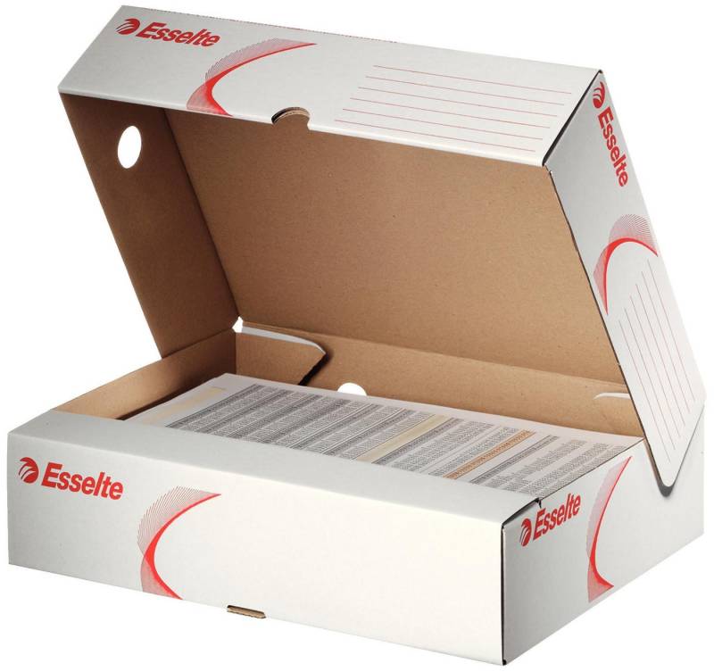 ESSELTE Aufbewahrungsbox ESSELTE Archivschachtel 80mm A4 Wellpappe 10 Stück weiß von ESSELTE