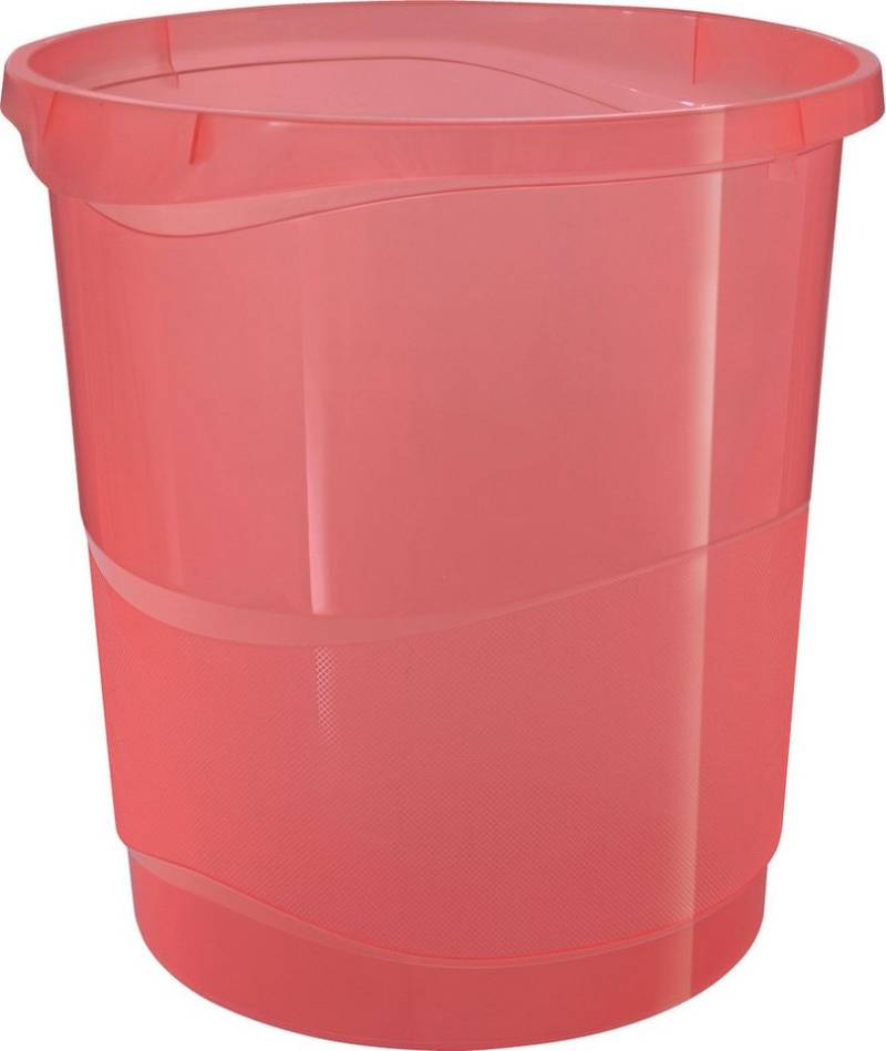 ESSELTE Papierkorb Papierkorb Colour'Breeze PP 14l transparent koralle von ESSELTE