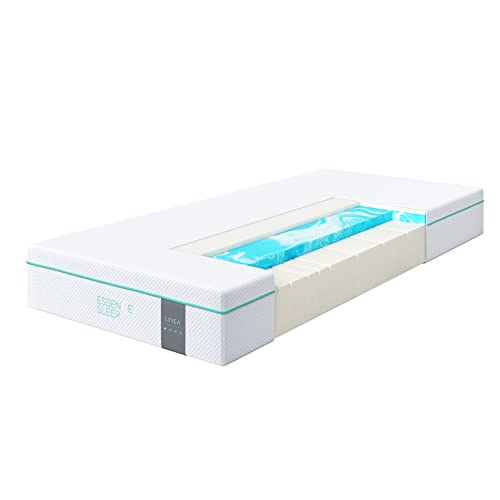 ESSENCE SLEEP 7-Zonen Matratze 160 x 200 cm Härtegrad 3, Höhe 22 cm - Schaumstoff Matratze aus 3 Schichten - Öko-Tex Rollmatratze - atmungsaktiv und druckentlastend Linea von ESSENCE SLEEP