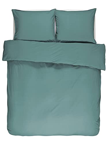 ESSENZA Bettwäsche Guy Sea Green 200x200 + 2X 80x80 cm von ESSENZA