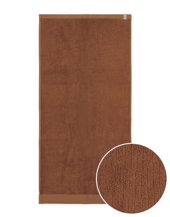 ESSENZA Connect Organic Lines Leather Brown Handtuch 60 x 110 cm von ESSENZA