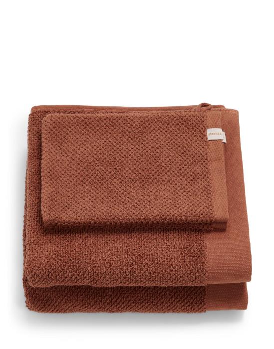 ESSENZA Connect Organic Uni Warm Braun Handtuch&Waschhandschuh Set 50 x 100 cm + 16 x 22 cm set von ESSENZA
