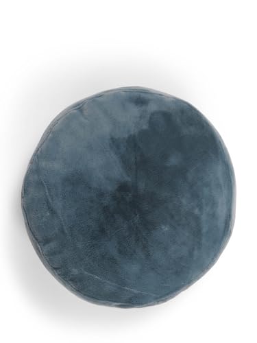 ESSENZA Dekokissen Mads Furry Denim, Ø 45 cm - 100% Polyester - Uni von ESSENZA