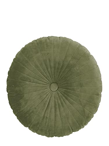 ESSENZA Dekokissen Naina Moss, Ø 40 cm - 100% Polyester Samt - Uni von ESSENZA
