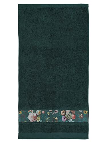 ESSENZA Handtuch Fleur dunkelgrün, 60x110 cm - 97% Baumwolle, 3% Polyester - Blumen Pfingstrosen Tulpen von ESSENZA