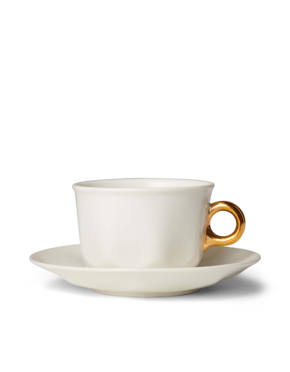 ESSENZA Sculpture Off White Kaffeetasse&Untertasse 22 cl von ESSENZA