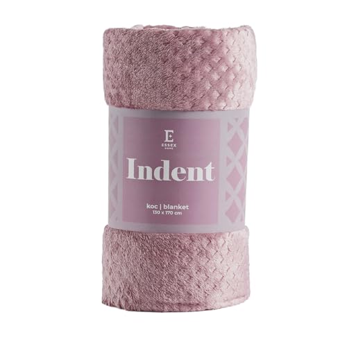 ESSEX - Kuscheldecke Indent, 130 x 170 cm, Decke, 100% Polyester, Sofadecke - Rosa von ESSEX