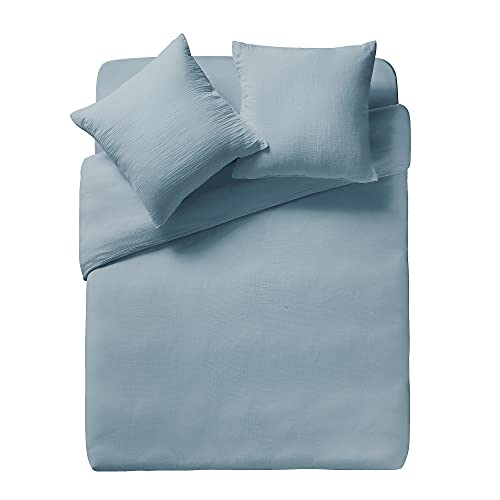 ESSIX Zärtlichkeit Bettbezug, Baumwolle, Alpinblau, 140 x 200 cm von ESSIX