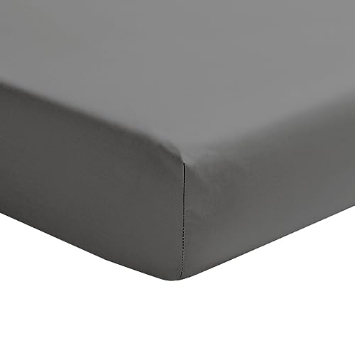 Spannbettlaken, Perkal, Baumwolle, Basalt, 140 x 200 cm, Essix von ESSIX