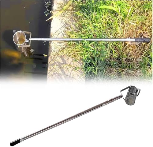 Wasserprobenehmer 500 Ml Wasserprobenehmer (Dipper) Mit Teleskopstange – Edelstahl-Probenentnahmestab Mit Messbecher Für Seen, Labor, Lebensmittel & Getränke(L 120-400cm) von ESSLIVE