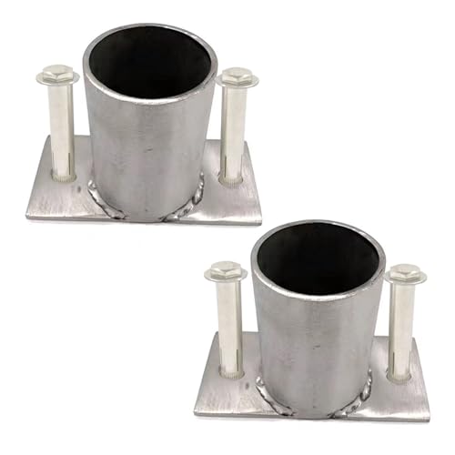 Pfostenträger Aufschraubhülse 2er-Pack Erhöhte Pfostensockelstütze, Pfostenträger Für Betonfundamente/Briefkästen/Zäune/Terrassenbeläge, Pergola Pfosten Anker Sets Rund(Dia 40mm) von ESSLIVE