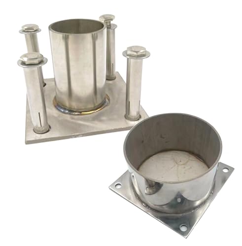 Pfostenträger Aufschraubhülse 2er-Pack Erhöhte Pfostensockelstütze, Pfostenträger Für Betonfundamente/Briefkästen/Zäune/Terrassenbeläge, Pergola Pfosten Anker Sets Rund(Dia 90mm) von ESSLIVE