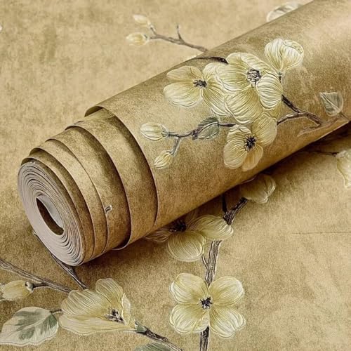 ESSMOKO 53 * 300cm Vliesmaterial selbstklebende Tapete warmer Blumenstil Schlafzimmer Wohnzimmer Wanddekoration Aufkleber 3D Wandaufkleber Retrogelb 53 * 300cm ESSMOKO 53 * 300cm Vliesmaterial selbstklebende Tapete warmer Blumenstil Schlafzimmer Wohnzimmer Wanddekoration Aufkleber 3D Wandaufkleber Retrogelb 53 * 300cm von ESSMOKO