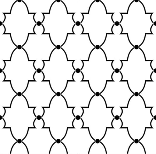 ESSMOKO Moderne schwarz weiße geometrische PVC Tapete nicht selbstklebend für Schlafzimmer Wohnzimmer Büro Hotel Dekoration Schwarz und Weiß 53 * 950cm von ESSMOKO