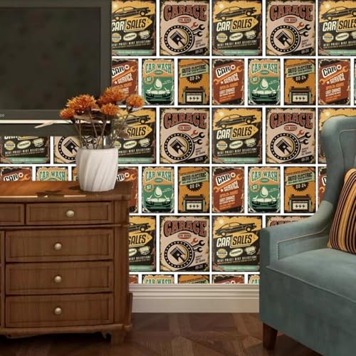 ESSMOKO Retro Poster Tapete PVC Material Wohnheim Dekoration Aufkleber Bar Café Dekoration Poster Papier Wandaufkleber Renovierung von ESSMOKO