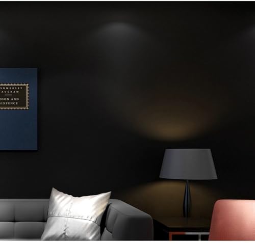 ESSMOKO Seidenschwarze matte nicht selbstklebende PVC Tapete personalisierte vollflächige Dekorationstapete für Wohnzimmer Schlafzimmer Büro Geschäft Schwarz 53 * 950cm von ESSMOKO