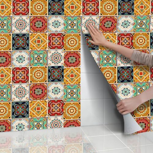 ESSMOKO Tapete 3D Fliesenaufkleber selbstklebende PVC Tapete für Küchenherd und Badezimmer wasser und ölbeständig rot 40 * 200cm ESSMOKO Tapete 3D Fliesenaufkleber selbstklebende PVC Tapete für Küchenherd und Badezimmer wasser und ölbeständig rot 40 * 200cm von ESSMOKO