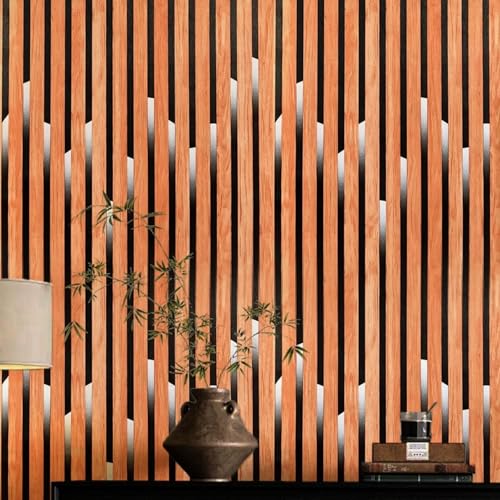 ESSMOKO Tapete 3D Gitterstreifen selbstklebende PVC Tapete Wohnzimmer Schlafzimmer Geschäft Büro Café Hintergrundwand Tapeten Streamer gelb 45 * 500cm von ESSMOKO