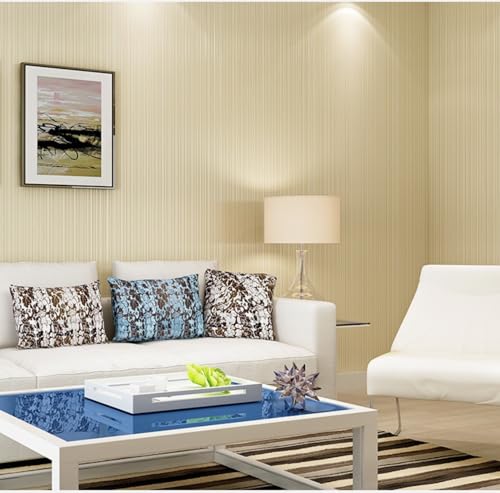 ESSMOKO Tapete Moderne vertikal gestreifte Vliestapete nicht selbstklebend einfarbig für Schlafzimmer Wohnzimmer Restaurant Dekoration Tapete Beige 53 * 950cm ESSMOKO Tapete Moderne vertikal gestreifte Vliestapete nicht selbstklebend einfarbig für Schlafzimmer Wohnzimmer Restaurant Dekoration Tapete Beige 53 * 950cm von ESSMOKO