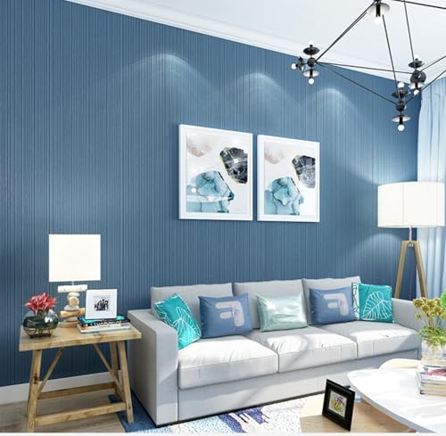 ESSMOKO Tapete Moderne vertikal gestreifte Vliestapete nicht selbstklebend einfarbig für Schlafzimmer Wohnzimmer Restaurant Dekoration Tapete Dunkelblau 53 * 950cm ESSMOKO Tapete Moderne vertikal gestreifte Vliestapete nicht selbstklebend einfarbig für Schlafzimmer Wohnzimmer Restaurant Dekoration Tapete Dunkelblau 53 * 950cm von ESSMOKO