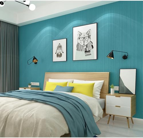 ESSMOKO Tapete Moderne vertikal gestreifte Vliestapete nicht selbstklebend einfarbig für Schlafzimmer Wohnzimmer Restaurant Dekoration Tapete Pfauenblau 53 * 950cm ESSMOKO Tapete Moderne vertikal gestreifte Vliestapete nicht selbstklebend einfarbig für Schlafzimmer Wohnzimmer Restaurant Dekoration Tapete Pfauenblau 53 * 950cm von ESSMOKO