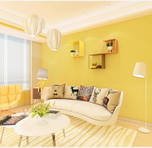 ESSMOKO Tapete Moderne vertikal gestreifte Vliestapete nicht selbstklebend einfarbig für Schlafzimmer Wohnzimmer Restaurant Dekoration leuchtendes Gelb 53 * 950cm ESSMOKO Tapete Moderne vertikal gestreifte Vliestapete nicht selbstklebend einfarbig für Schlafzimmer Wohnzimmer Restaurant Dekoration leuchtendes Gelb 53 * 950cm von ESSMOKO