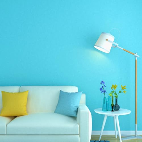 ESSMOKO Tapete Seeblaue einfarbige Vliestapete wasserdicht und schmutzabweisend für Schlafzimmer und Wohnzimmer nicht selbstklebende Tapete Seeblau 53 * 950cm von ESSMOKO