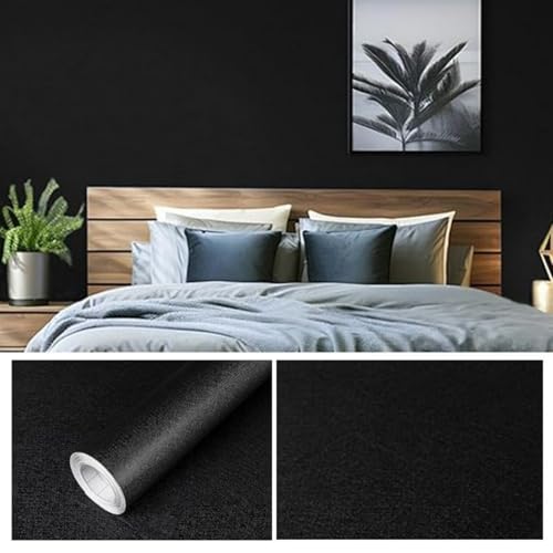 ESSMOKO Tapete Selbstklebende PVC 3D Prägeverfahren wasserdicht und schmutzabweisend für die Renovierung für Mietzimmer Schlafzimmer Wohnzimmer Büro Schlafsaal Wandaufkleber – Sternenhimmel in Schwar von ESSMOKO