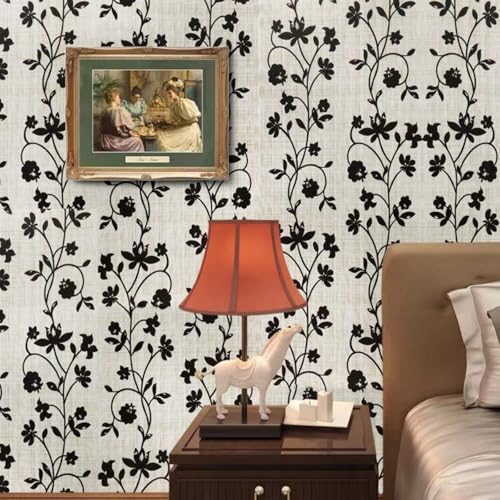 ESSMOKO Tapete Selbstklebende im Retro Pastoralstil mit Blumenmuster Wandtuch Wohnzimmer TV Hintergrund Wanddekoration Möbelaufkleber ESSMOKO Tapete Selbstklebende im Retro Pastoralstil mit Blumenmuster Wandtuch Wohnzimmer TV Hintergrund Wanddekoration Möbelaufkleber von ESSMOKO